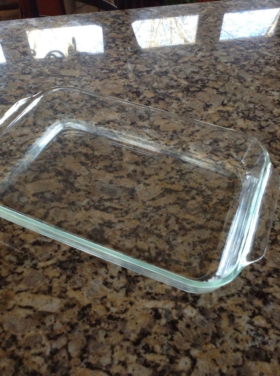 While its melting down, butter a large dish. This is a 15x10x2