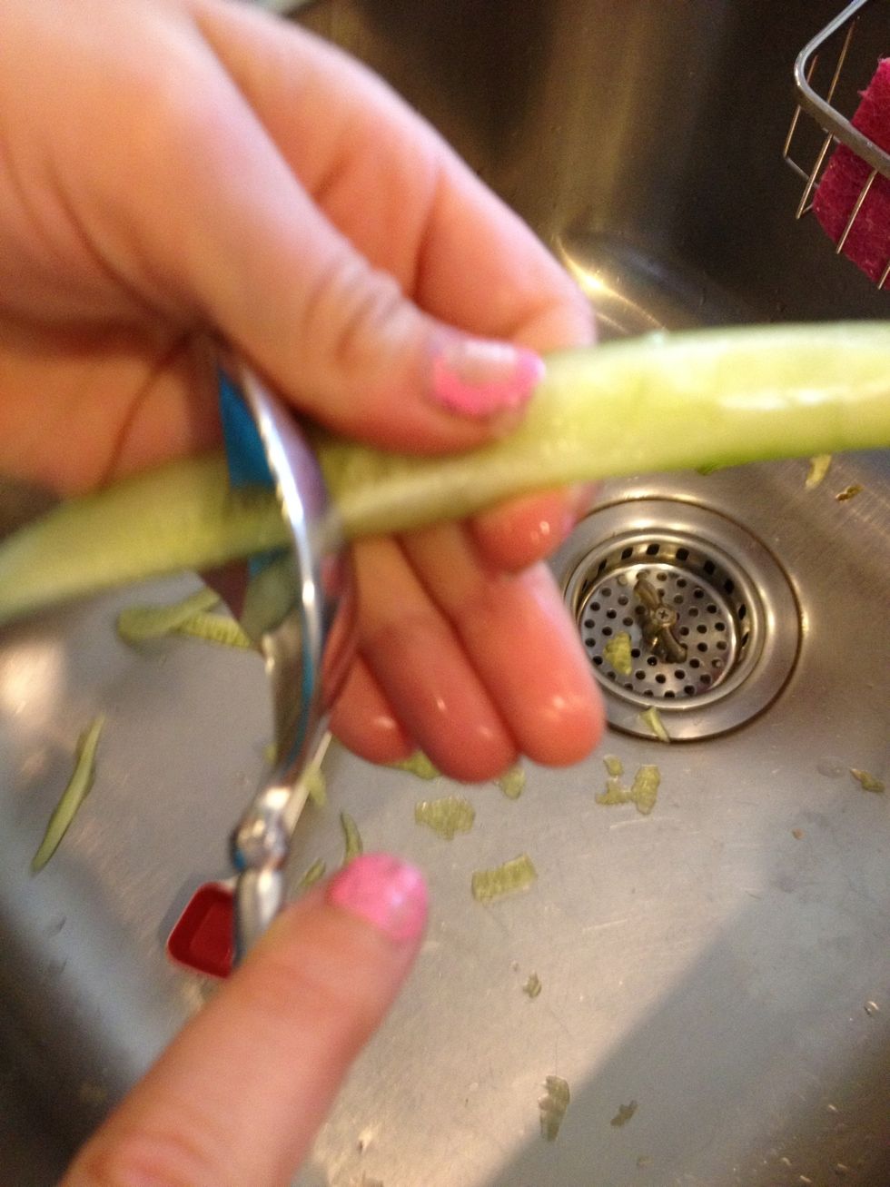 ... while kids can scoop out the cucumber seeds with a spoon.