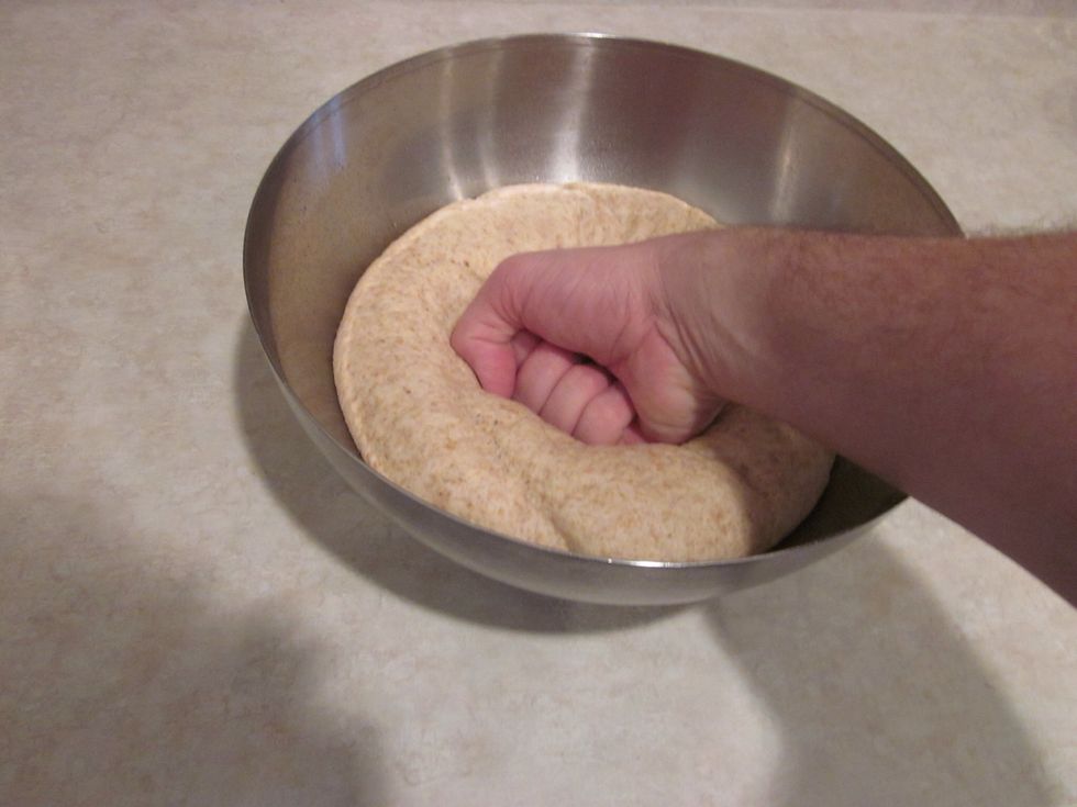 While making karate chop sounds gently punch the dough to release air. Admit it, you feel better after punching something