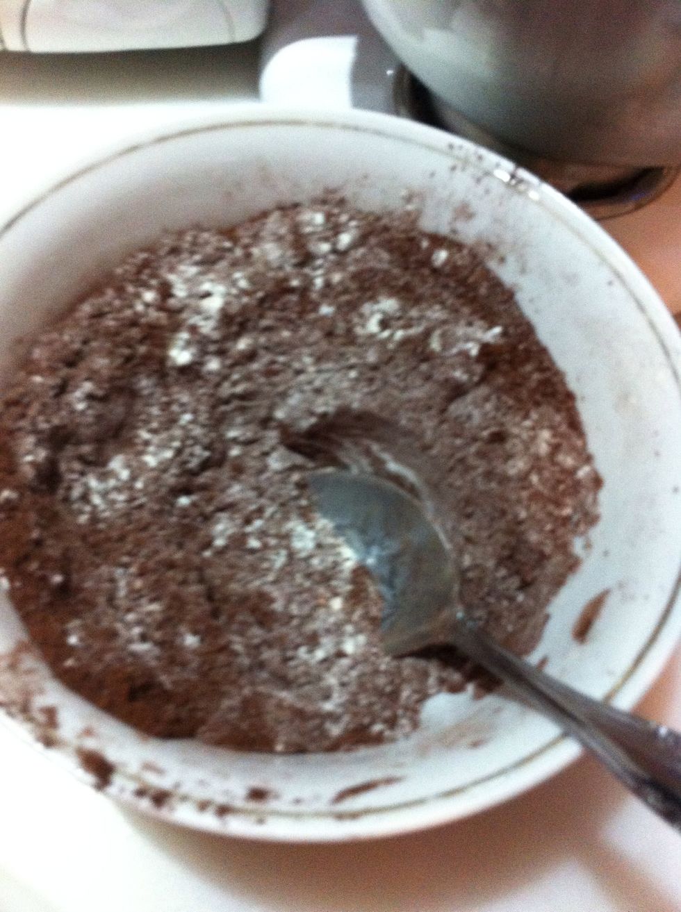 While mixing combine your dry ingredients together for quicker mixage...
