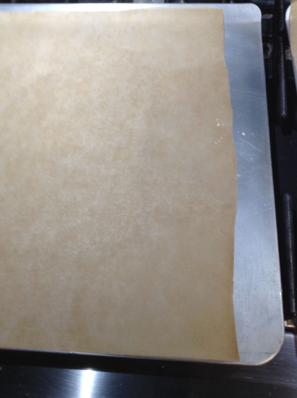 While resting dough pre-heat oven to 375F and cover 2 insulated baking sheets with parchment paper. You may use single ply cookie sheets but double them up.
