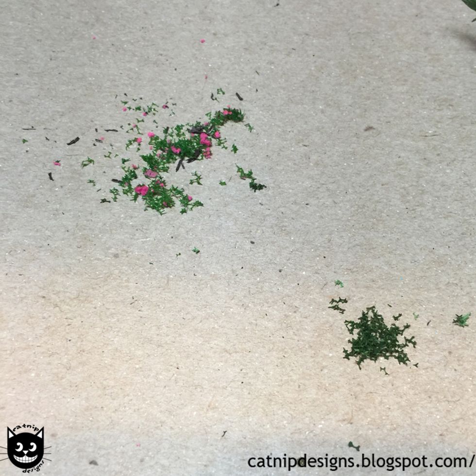 While shaping the Tiny Tree with Pink Blossoms you will have had a small pile of "foam" fall off, gather it together...