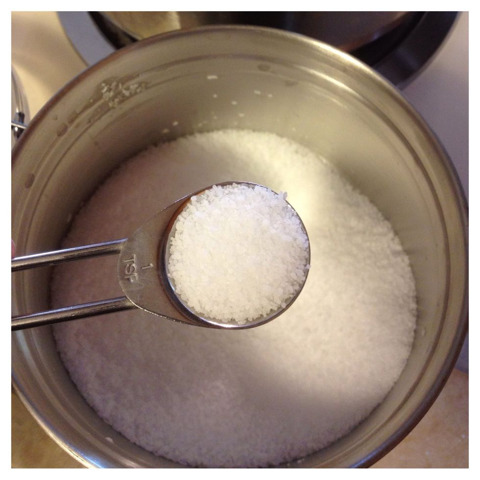 While stirring add 1 tsp salt.