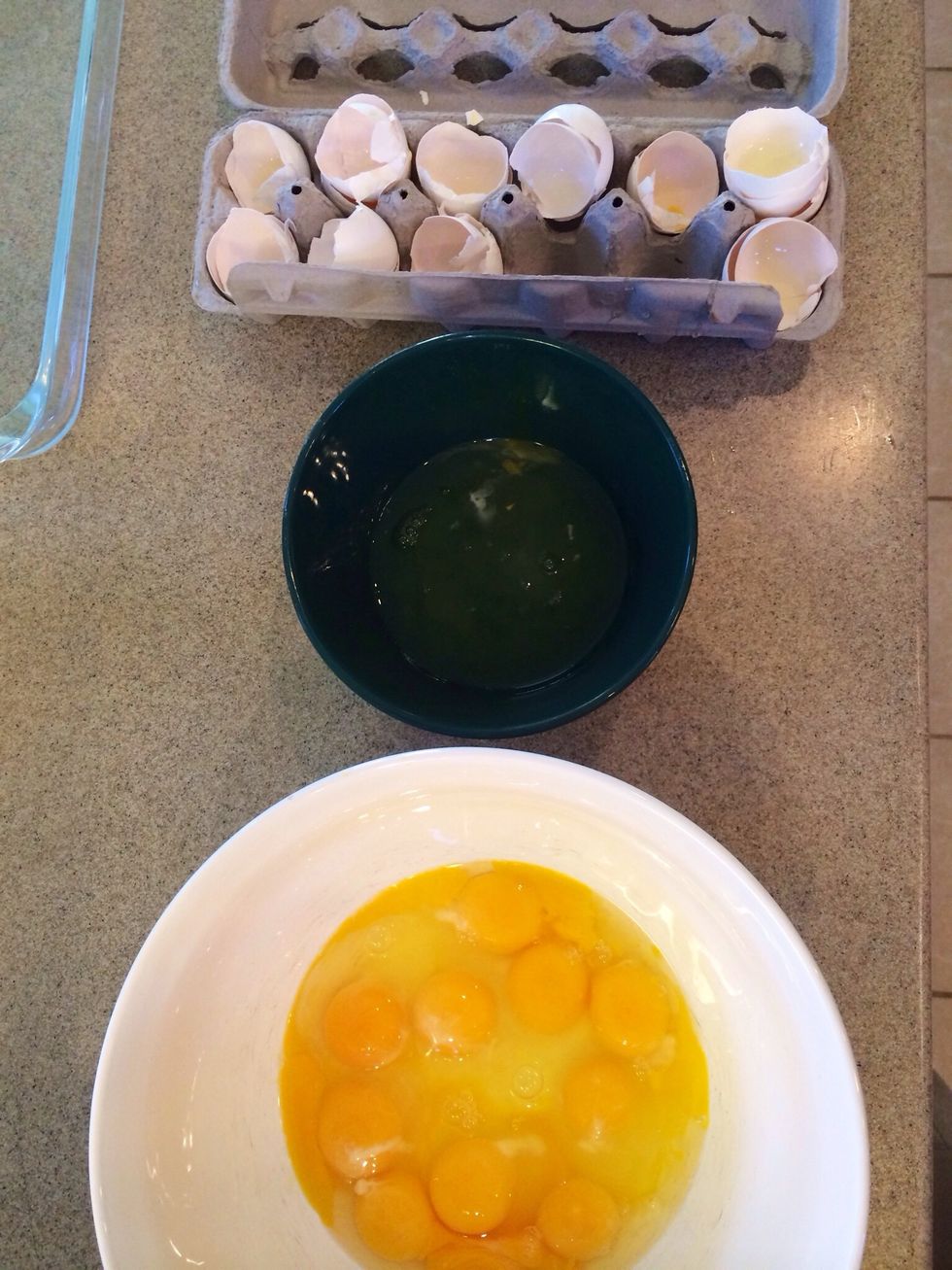 While sugar boils combine 6 egg yolks with 6 full eggs.  Nani will leave the remaining egg whites for some melts-in-your-mouth Merengue bites later.