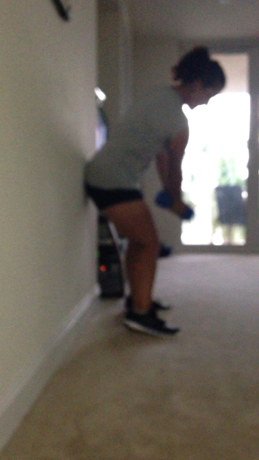 While swinging down and shifting your weight, try to keep your butt connected to the wall