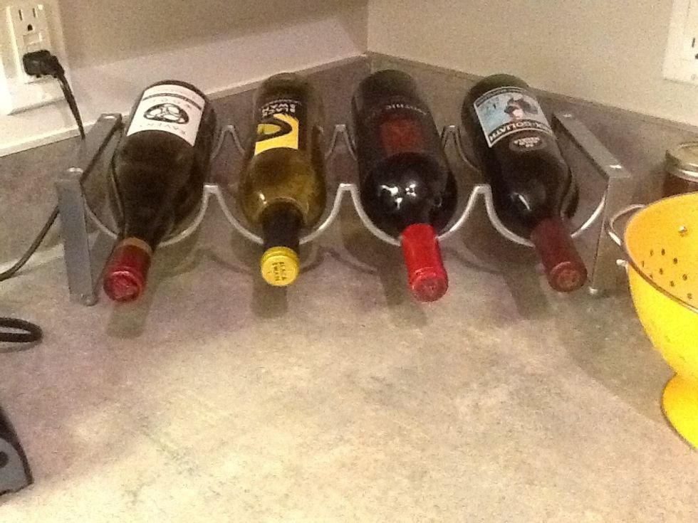While that baking up let me show you this wonderful wine rack a friend of mine gave me!