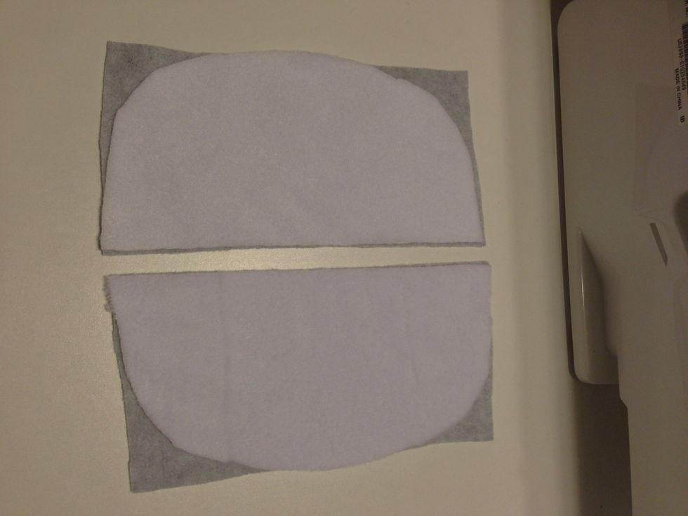 While thats set aside to dry, take ur white mouth and lower part of face like this. We're going to sew these together