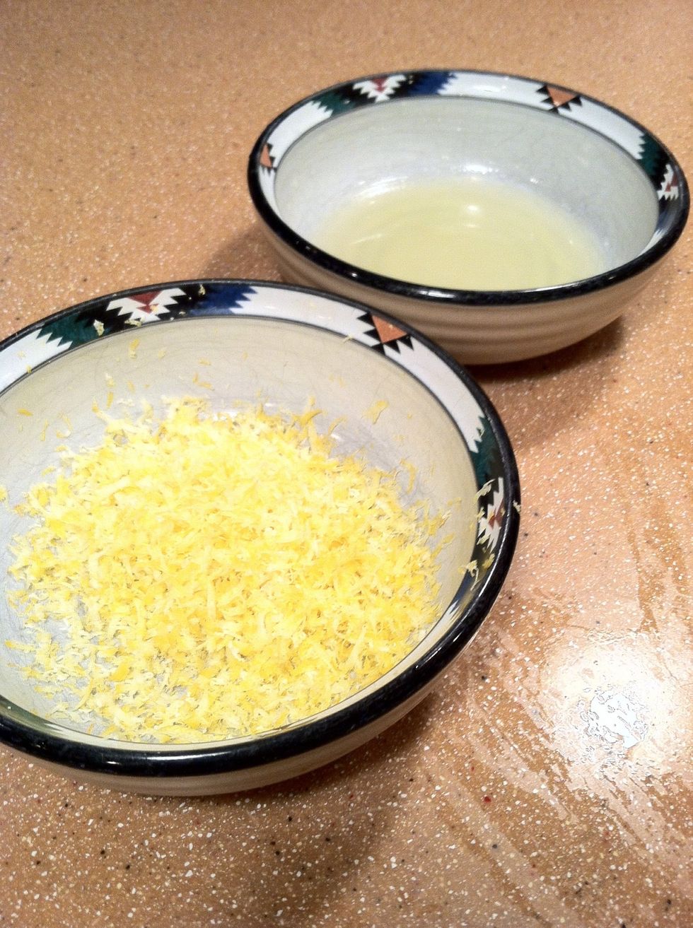 While the brownies are cooling, juice and zest about 4 lemons for the glaze.