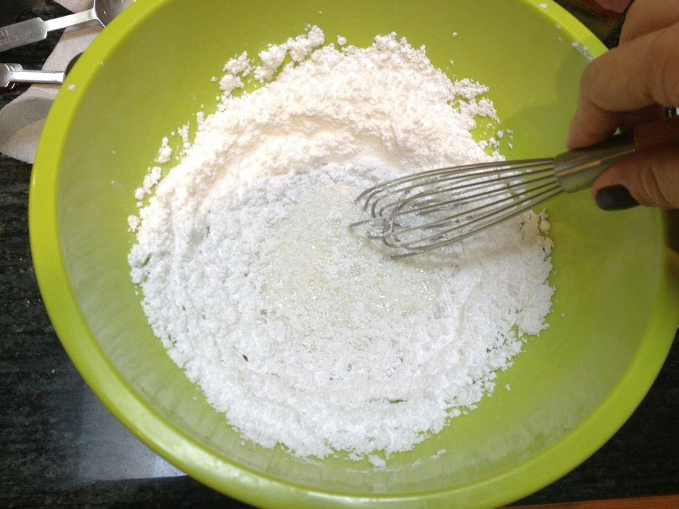 While the butter cools, use a whisk to combine the confectioners sugar and milk.