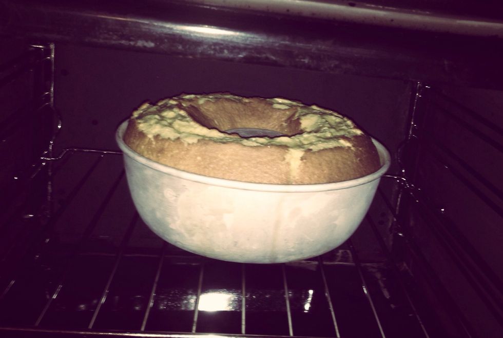 While the cake bake for 45 to 60 minutes