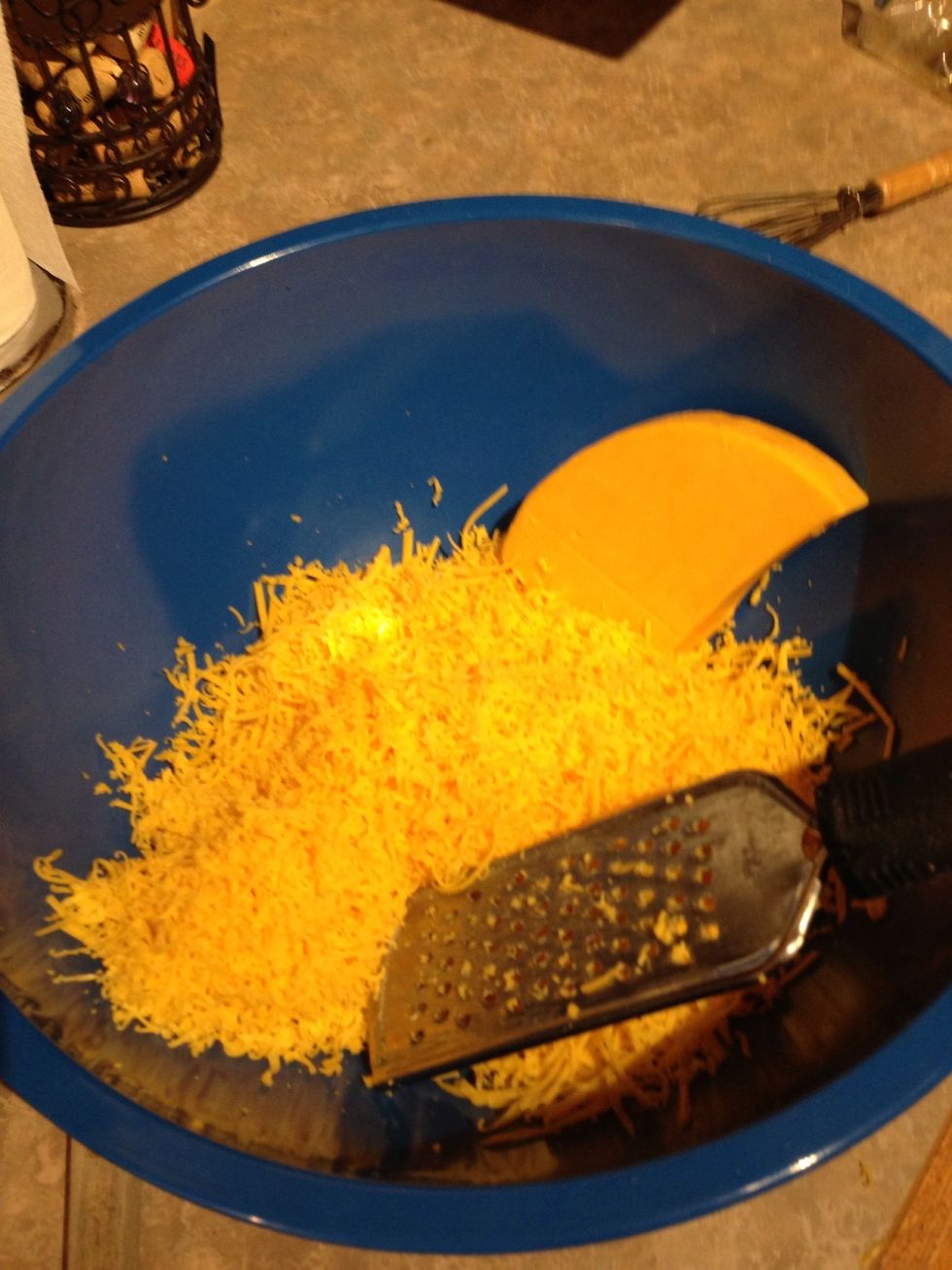 While the cream cheese is coming up to room temp, grade your cheese