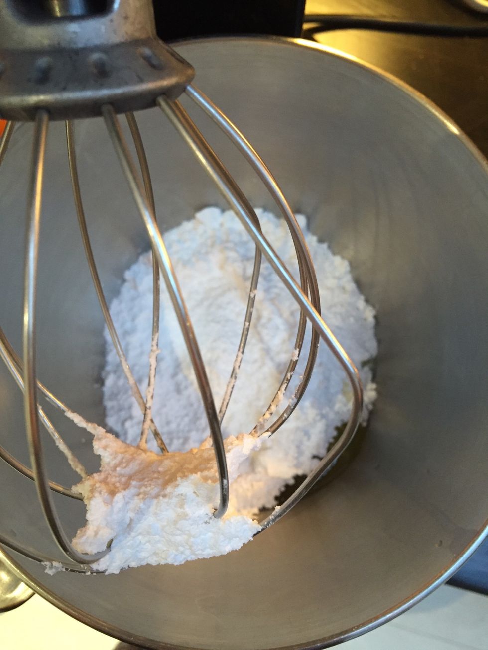While the dough is chilling, make the royal icing. Whisk the sugar and egg whites with literally 1 drop of water.