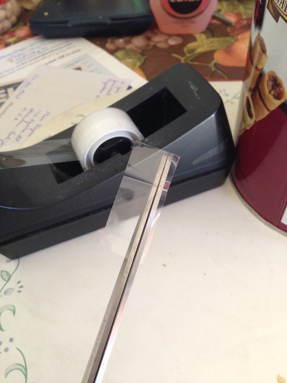 While the gold dries, cut the tape into really thin strips.