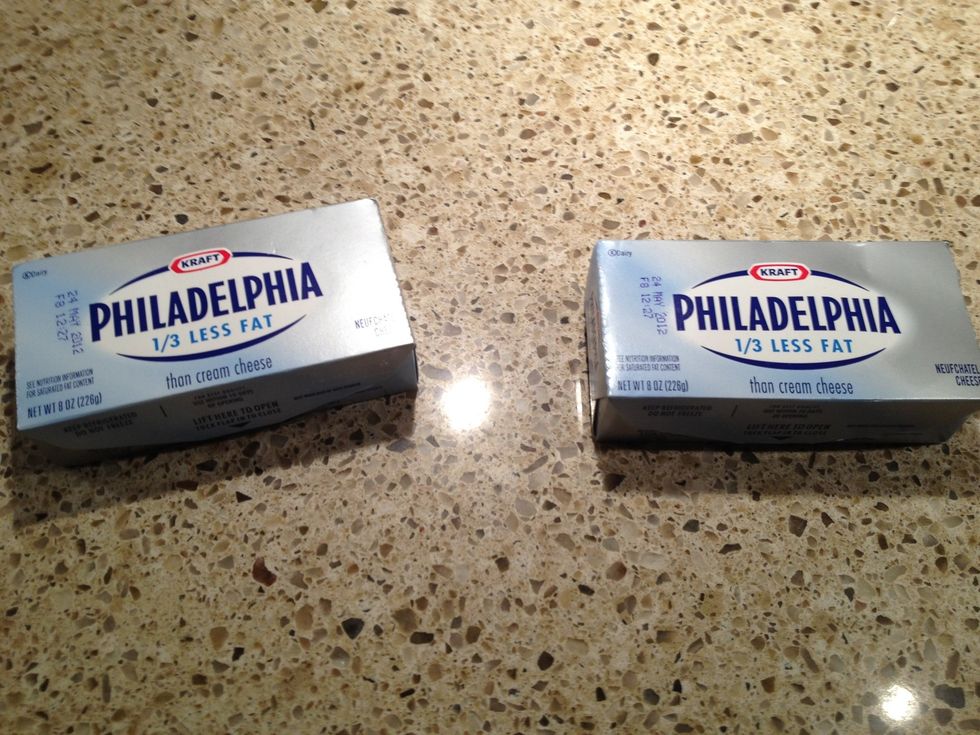 While the sausage is browning, take out your cream cheese.