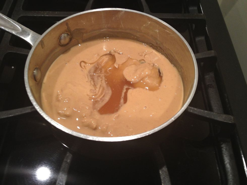 While the walnuts and pumpkin seeds are toasting, you can combine the peanut butter and honey in a small saucepan. Cook over low heat. If you prefer a moister bar, add a tablespoons of coconut oil.
