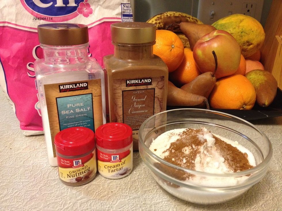 While the whale blubber is rendering you can put together the spices and sugar.