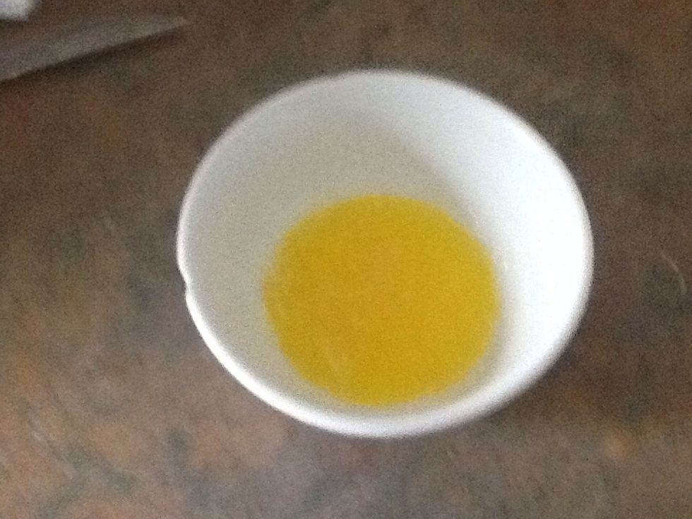 While they are in the oven start your icing, first melt 60 gram of butter of each box