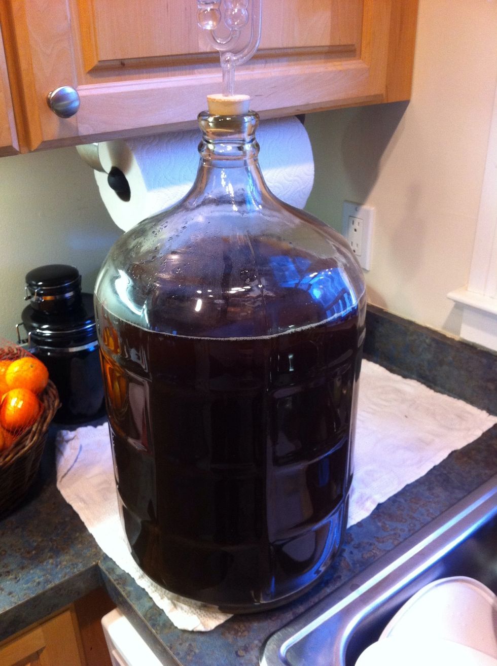 while those bottles are heatin up to rid them of sin, grab your carboy and place that beast in an elevated place. you'll need that magic called gravity to siphon the beer into bottles.