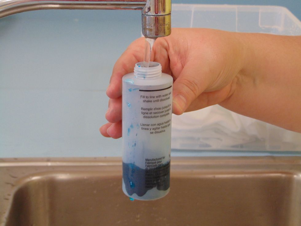 While you are waiting for the shirt to soak, mix your dyes