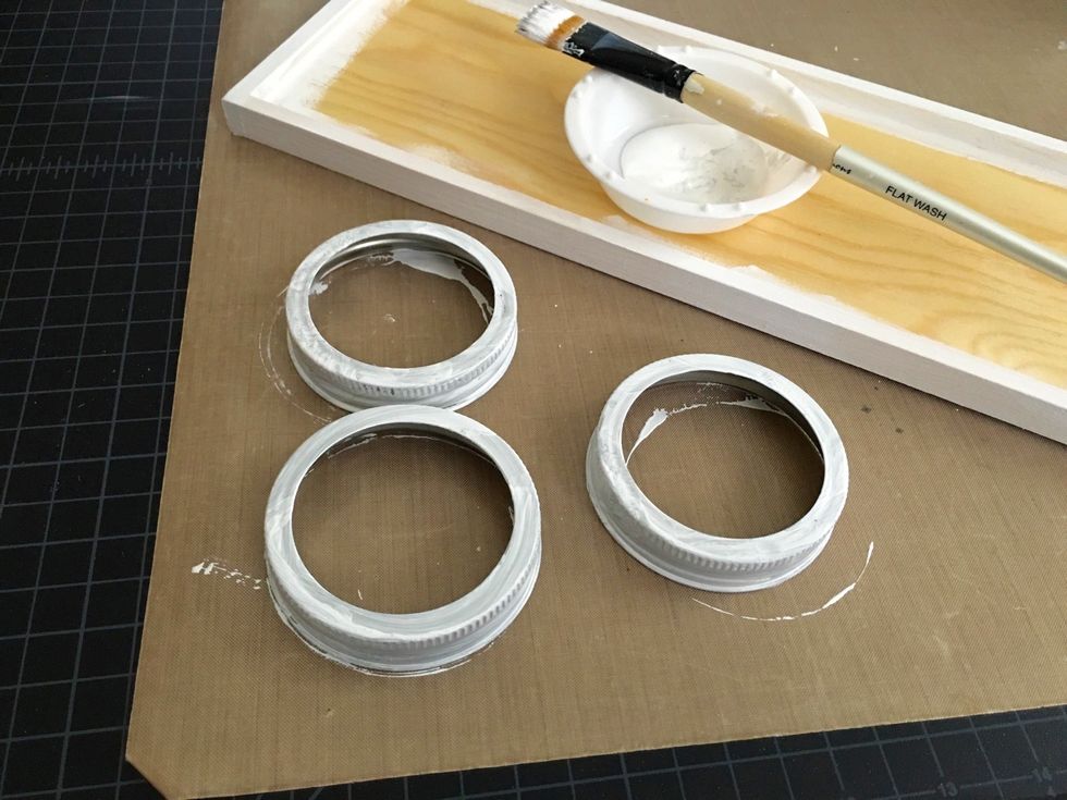 How to recycle mason jar lids to make an altered sign B+C Guides