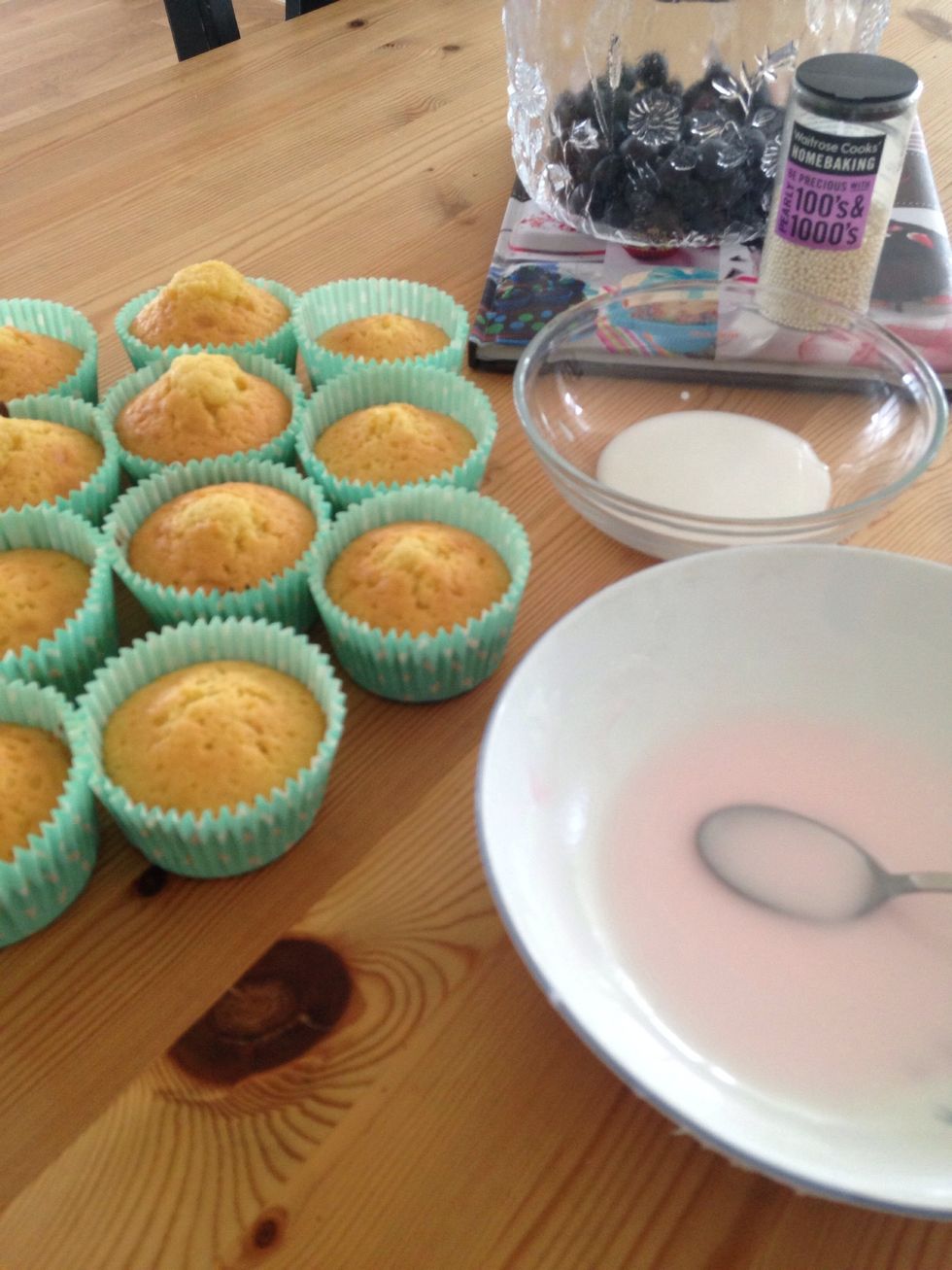 While you made the topping, the muffins got cold.