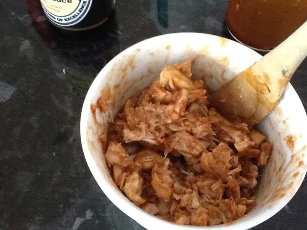 While you prepare the vegetables, set the chicken aside to soak in the marinade.