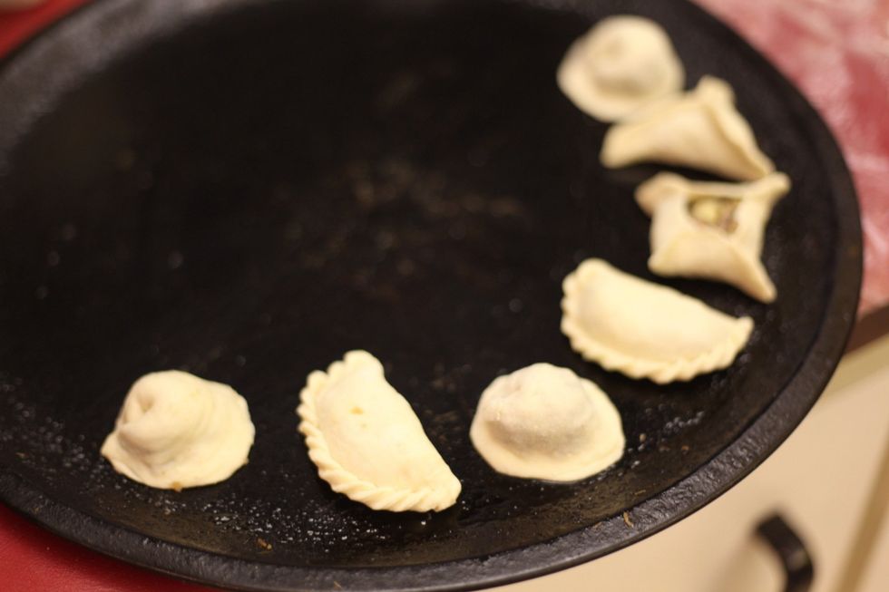 While you're filling your dough with goodness.  I've added the step by step guide to making beautiful moon crusts. Mum's way!