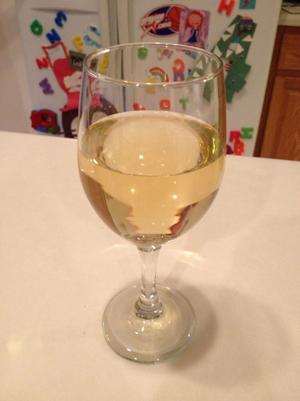 While you wait, feel free to have a glass of wine.  Tonight's delight is Rapidan River peach wine made in Leon, Virginia about 30 miles north of Charlottesville.  This step is optional, of course. \ud83d\ude0a