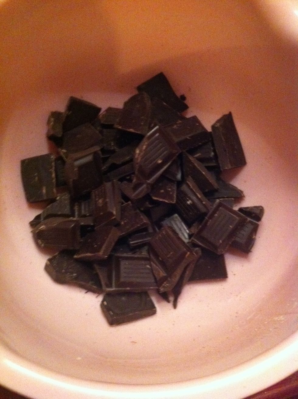 While your cake is in the oven melt your chocolate
