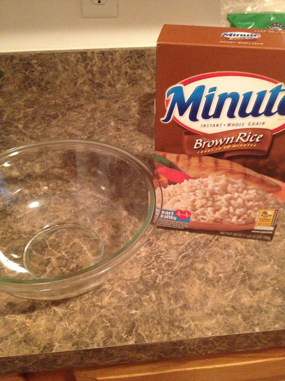 While your turkey is cooking, you can make your rice. You can use brown or white. If you don't have a rice steamer use minute rice. Follow the directions on the box.