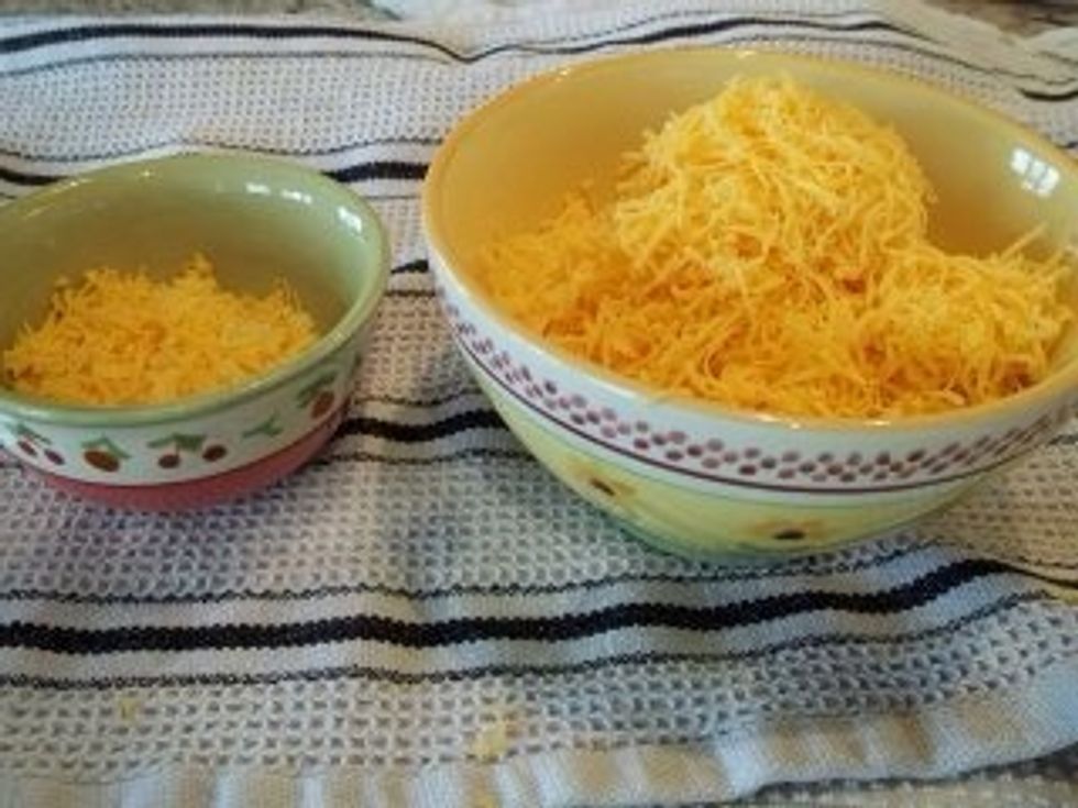 While your waiting grate your cheese leave a small portion for a garish.