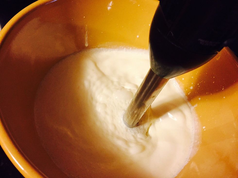 Whip 4 C heavy whipping cream, 1/2 C sugar, 1T orange zest & 1.5 t vanilla. Set aside.