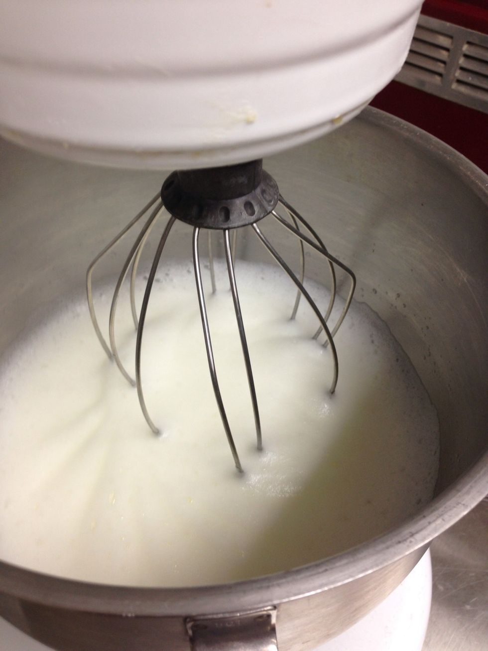 Whip egg white till it is quite foamy.