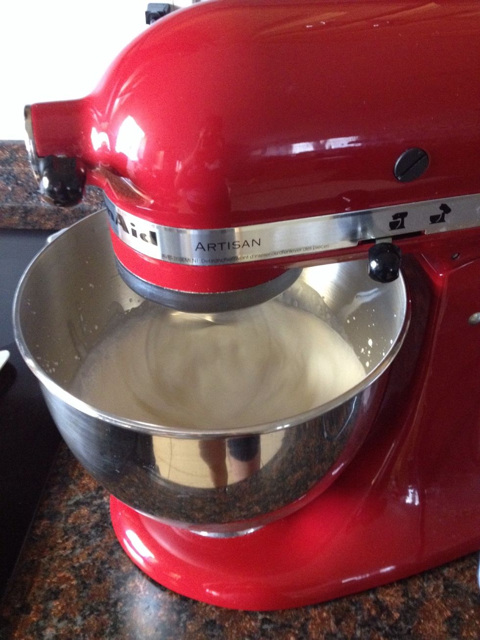 Whip heavy cream with 2 tablespoon of sugar