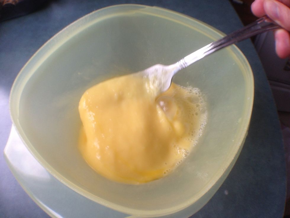 Whip it good! Using a fork or wired whip.