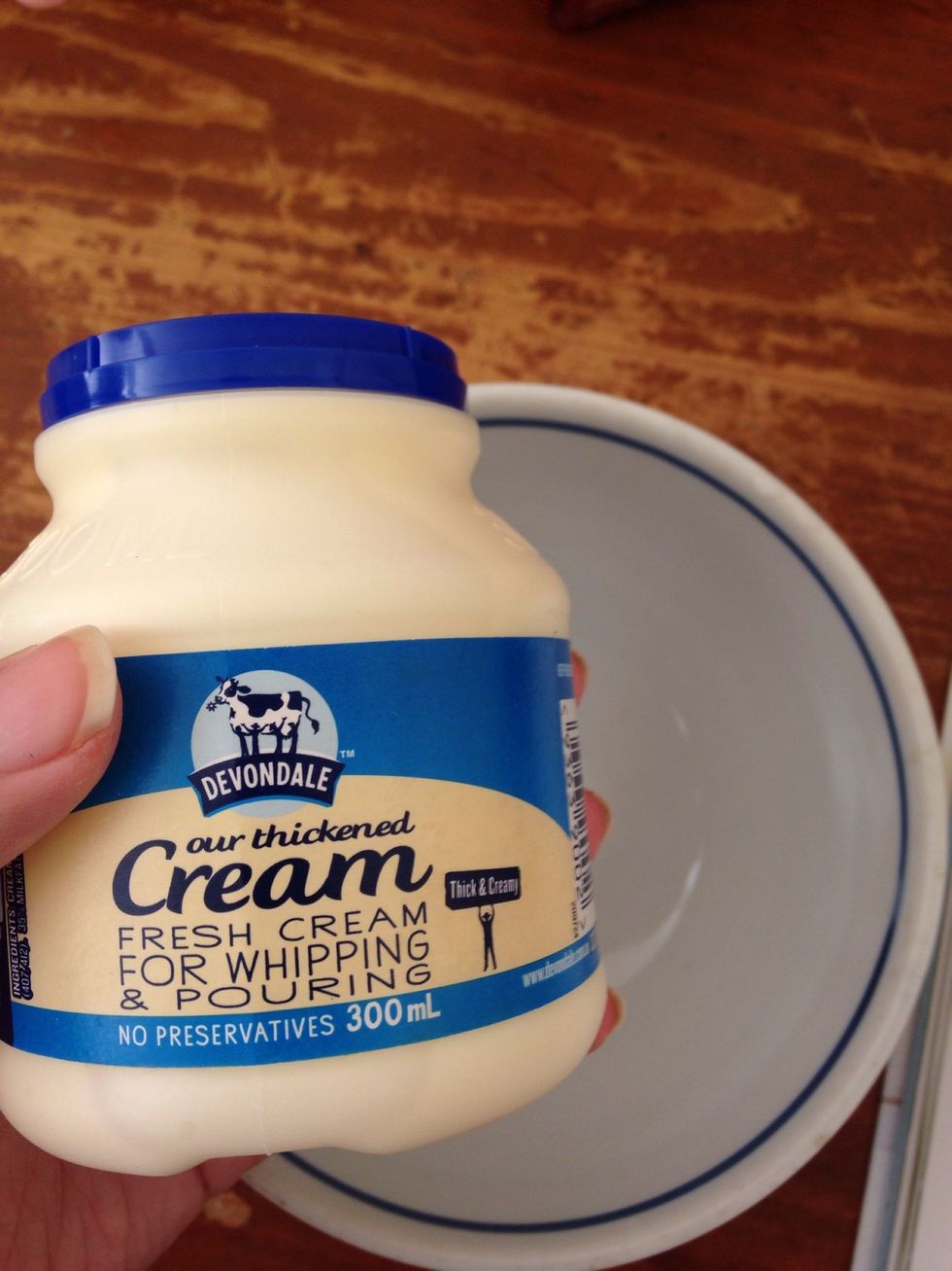 Whip the cream until there are soft peaks