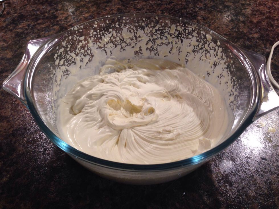 Whip up some cream with the seeds of a vanilla pod or, if you don't have any vanilla like I didn't, add some sugar in while whipping