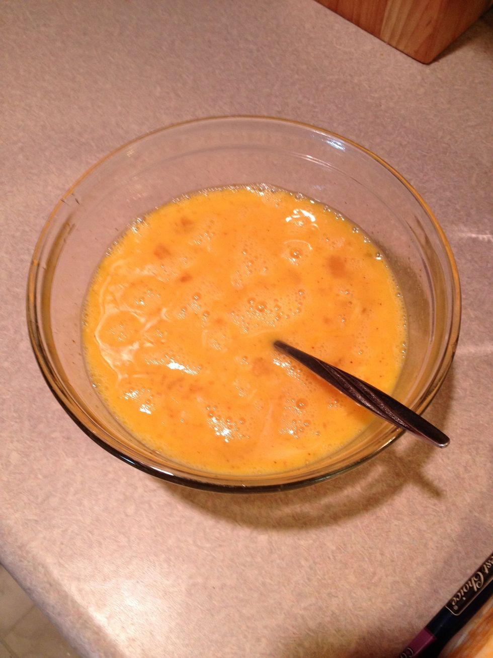 Whip up some eggs. (note: I make a lot so I can keep the leftovers in the fridge and eat them all week!)