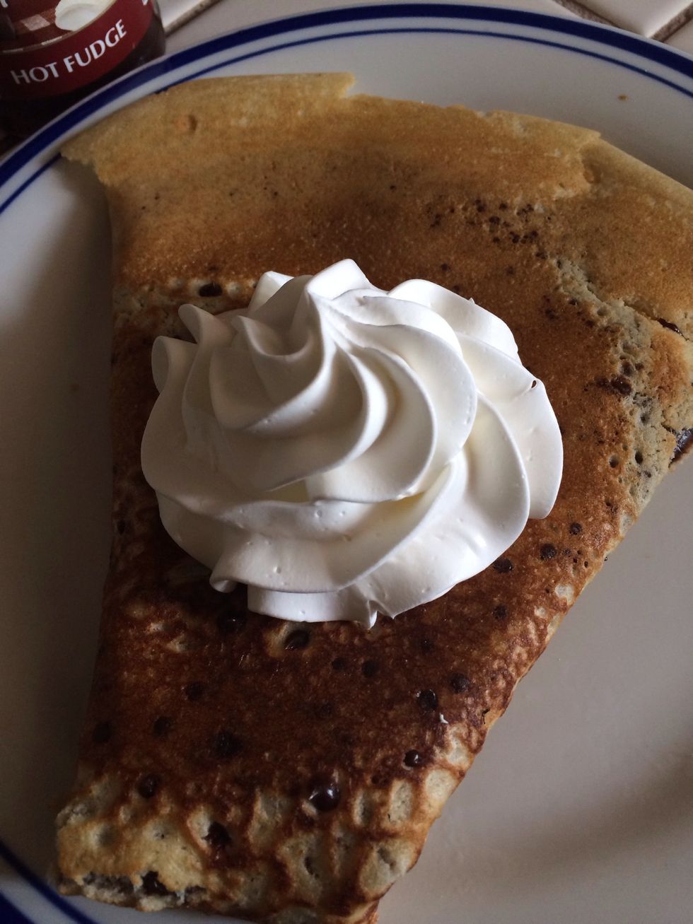 Whipping cream on top