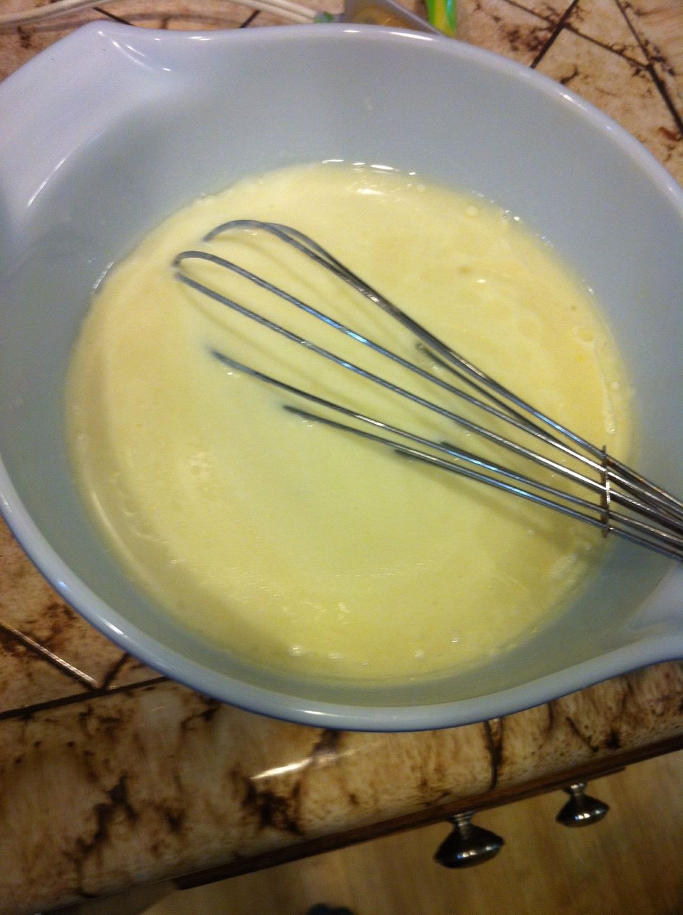 Whisk all wet ingredients in a separate bowl; vanilla extract, yogurt, milk, vegetable oil, and egg.