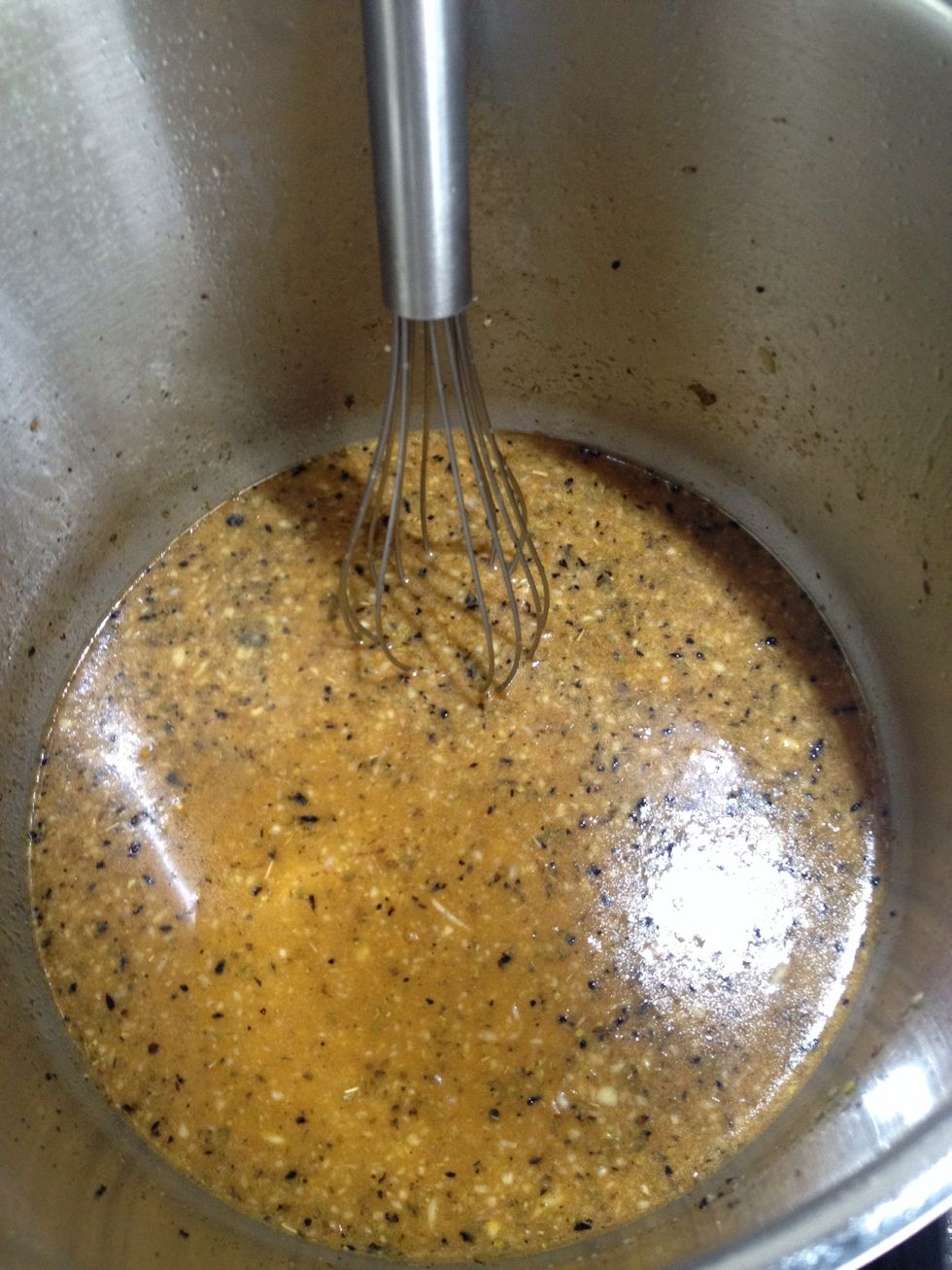 Whisk and mix ingredients thoroughly for a few seconds while keeping heat on low.