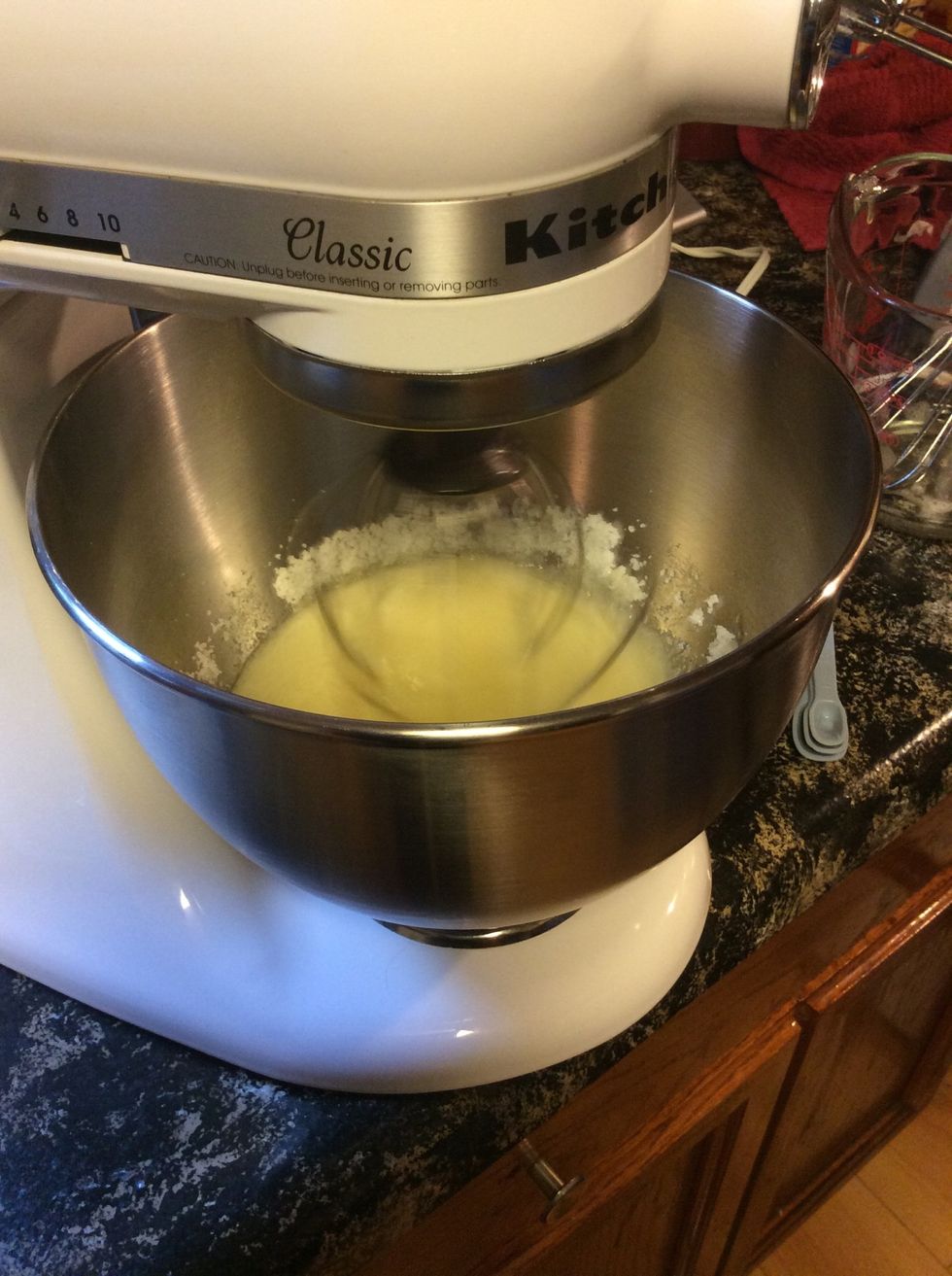 Whisk both mixtures together