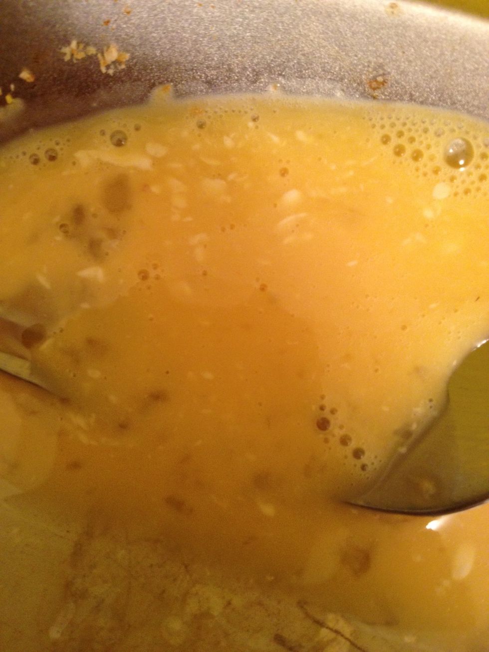 Whisk egg, and ranch together. Then glaze the whole chicken breast with the egg mixture. Then cover with the spiced breadcrumbs.