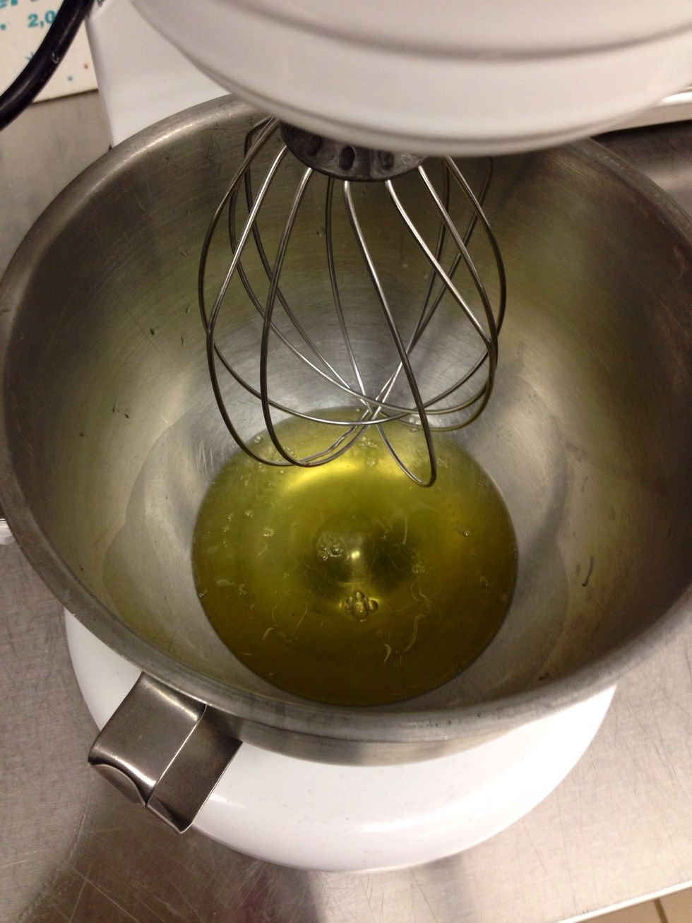 Whisk egg whites until foamy