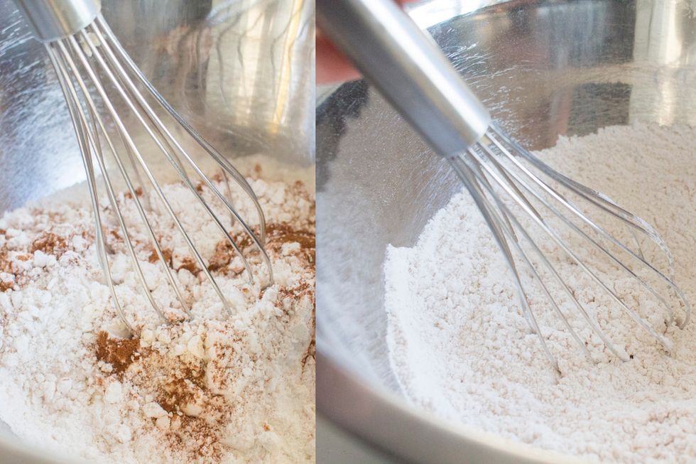 Whisk flour mixture.