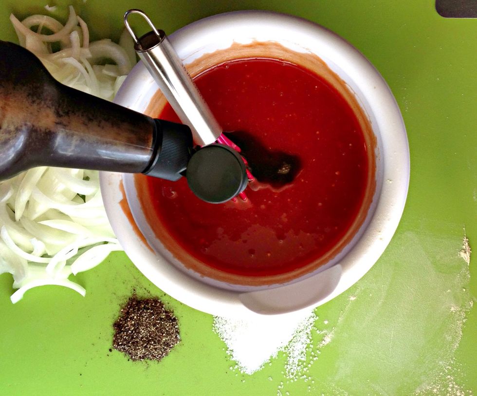 Whisk in 2 tbsp Worcestershire sauce.