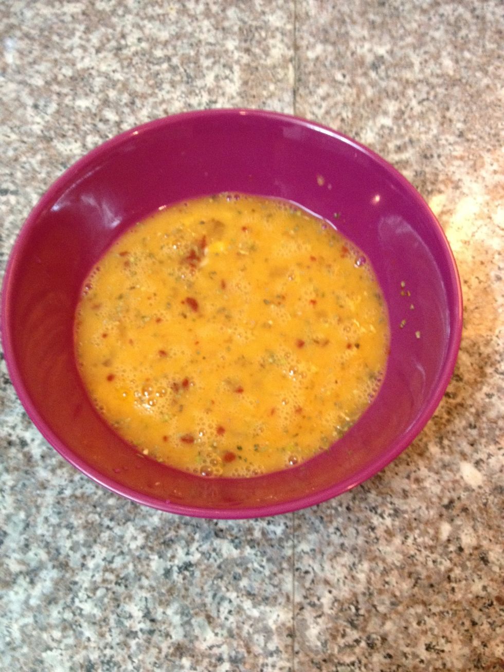 Whisk into clear mix.