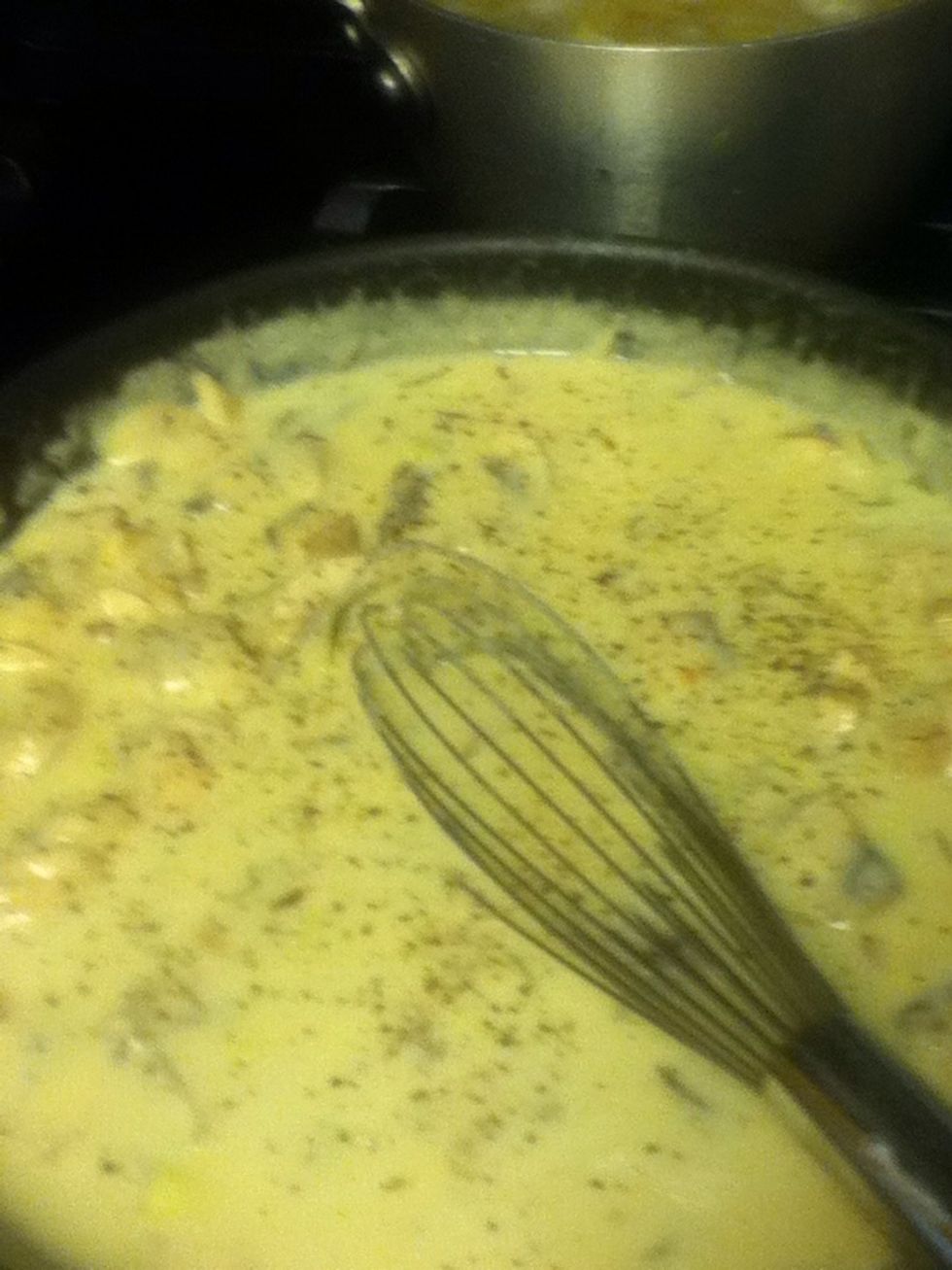 Whisk it continuously. Whisk it, sister!