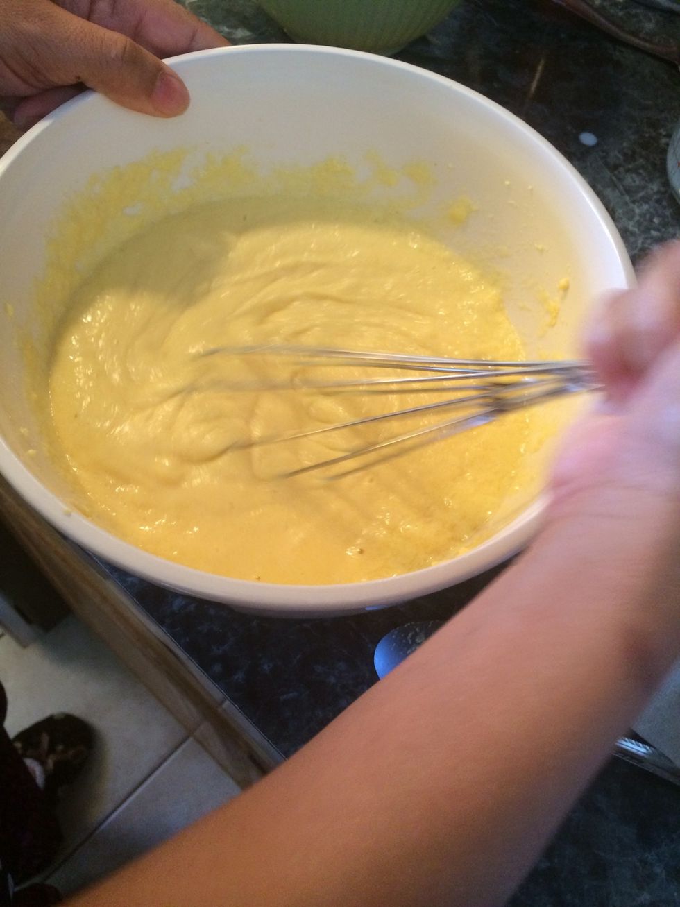 Whisk it into the cornmeal mixture
