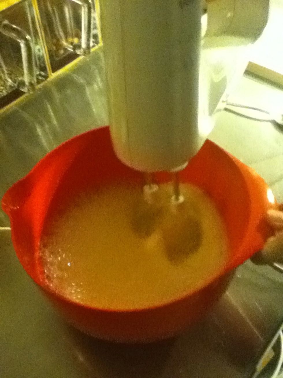 Whisk it with a hand mixer